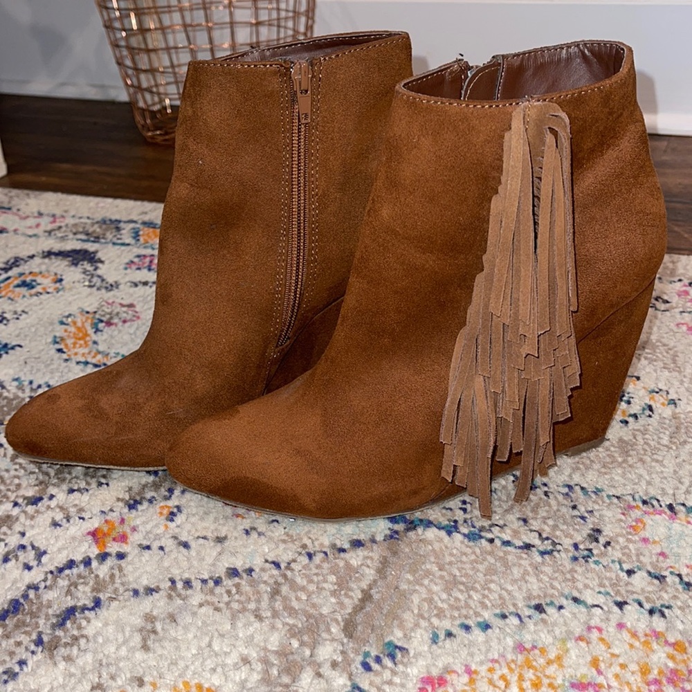 Fringe booties